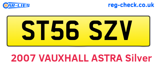 ST56SZV are the vehicle registration plates.
