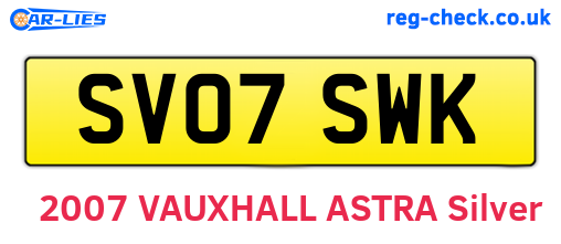 SV07SWK are the vehicle registration plates.