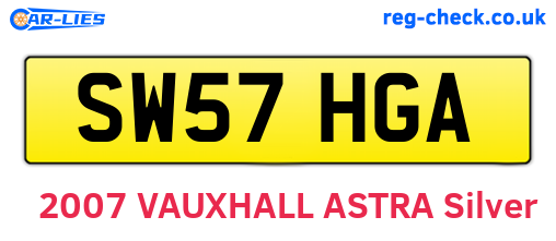 SW57HGA are the vehicle registration plates.