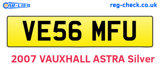 VE56MFU are the vehicle registration plates.