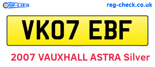 VK07EBF are the vehicle registration plates.
