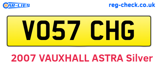 VO57CHG are the vehicle registration plates.