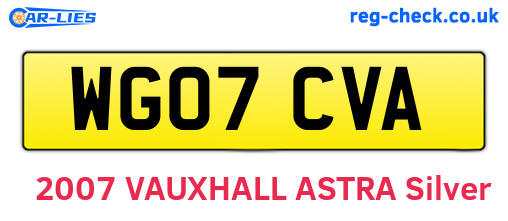 WG07CVA are the vehicle registration plates.