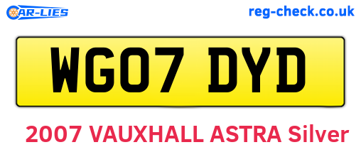 WG07DYD are the vehicle registration plates.