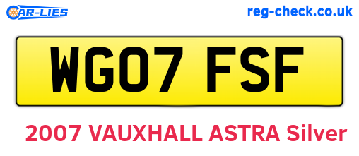 WG07FSF are the vehicle registration plates.