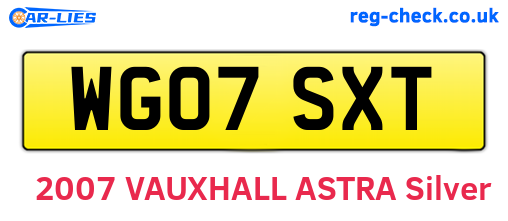 WG07SXT are the vehicle registration plates.