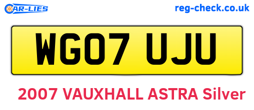WG07UJU are the vehicle registration plates.