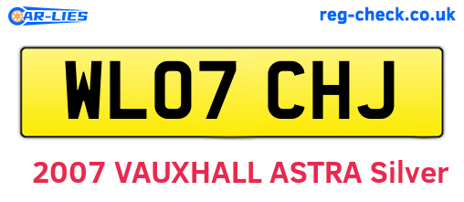 WL07CHJ are the vehicle registration plates.