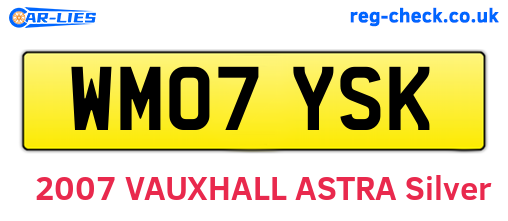 WM07YSK are the vehicle registration plates.
