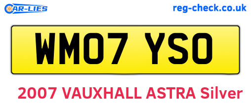 WM07YSO are the vehicle registration plates.