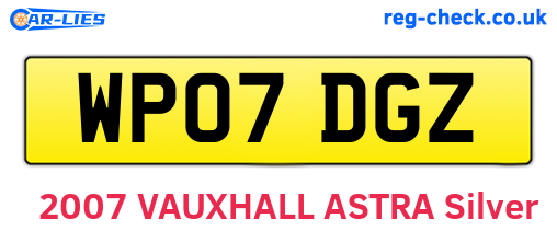 WP07DGZ are the vehicle registration plates.