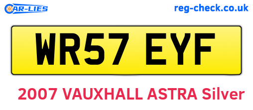 WR57EYF are the vehicle registration plates.