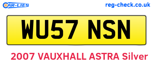 WU57NSN are the vehicle registration plates.