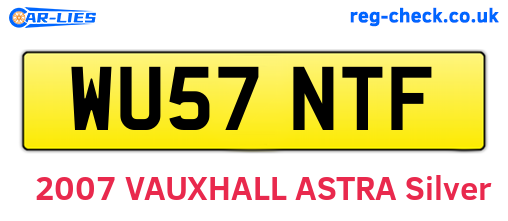 WU57NTF are the vehicle registration plates.