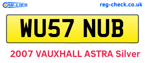 WU57NUB are the vehicle registration plates.