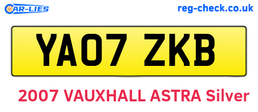 YA07ZKB are the vehicle registration plates.