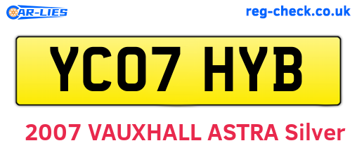 YC07HYB are the vehicle registration plates.
