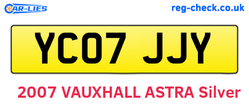 YC07JJY are the vehicle registration plates.