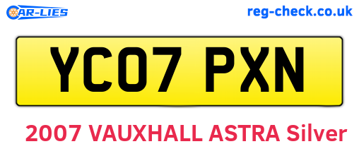 YC07PXN are the vehicle registration plates.