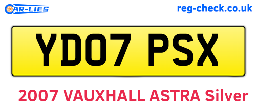YD07PSX are the vehicle registration plates.