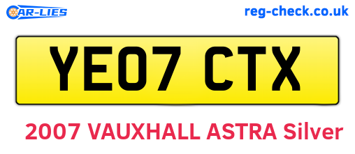 YE07CTX are the vehicle registration plates.