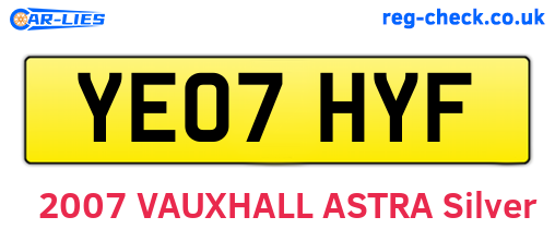 YE07HYF are the vehicle registration plates.