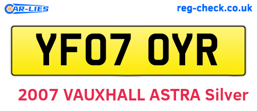 YF07OYR are the vehicle registration plates.