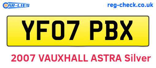 YF07PBX are the vehicle registration plates.