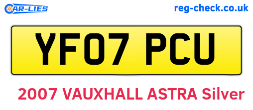 YF07PCU are the vehicle registration plates.
