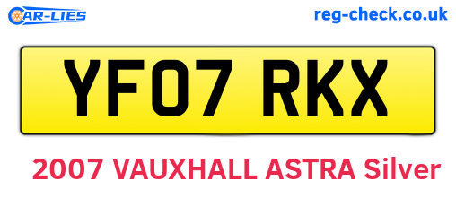 YF07RKX are the vehicle registration plates.