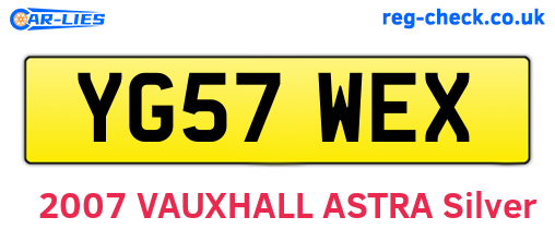 YG57WEX are the vehicle registration plates.