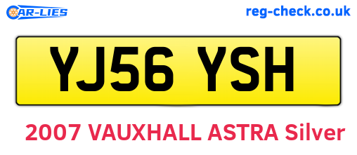 YJ56YSH are the vehicle registration plates.