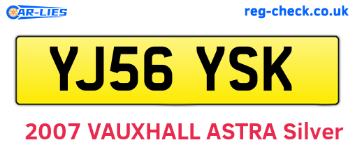 YJ56YSK are the vehicle registration plates.