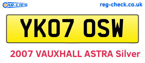 YK07OSW are the vehicle registration plates.