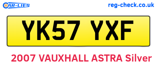 YK57YXF are the vehicle registration plates.