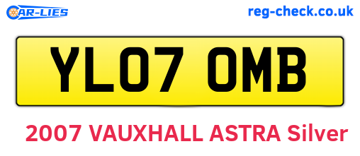 YL07OMB are the vehicle registration plates.