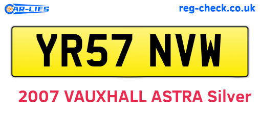 YR57NVW are the vehicle registration plates.