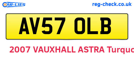 AV57OLB are the vehicle registration plates.