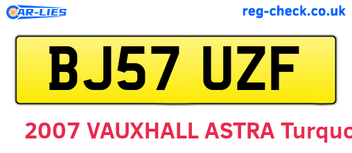 BJ57UZF are the vehicle registration plates.
