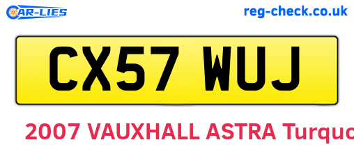 CX57WUJ are the vehicle registration plates.