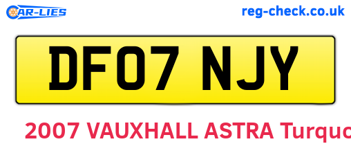 DF07NJY are the vehicle registration plates.