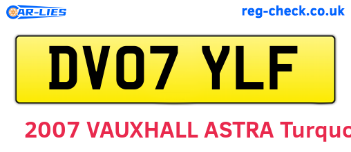 DV07YLF are the vehicle registration plates.