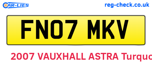 FN07MKV are the vehicle registration plates.