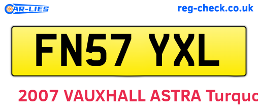 FN57YXL are the vehicle registration plates.