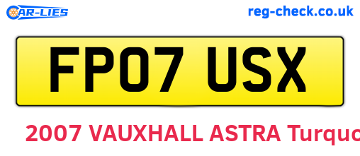 FP07USX are the vehicle registration plates.