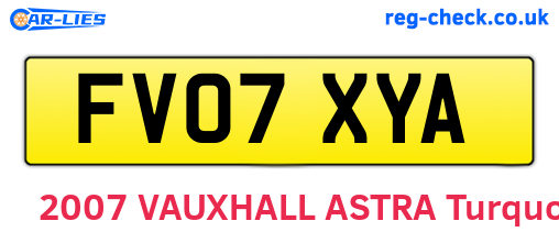 FV07XYA are the vehicle registration plates.