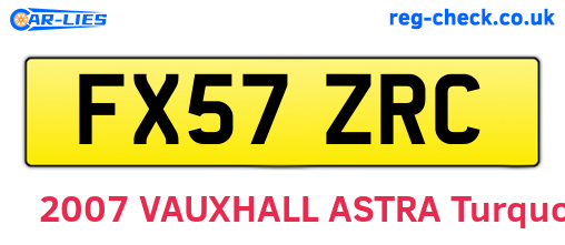 FX57ZRC are the vehicle registration plates.