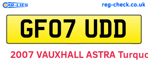 GF07UDD are the vehicle registration plates.