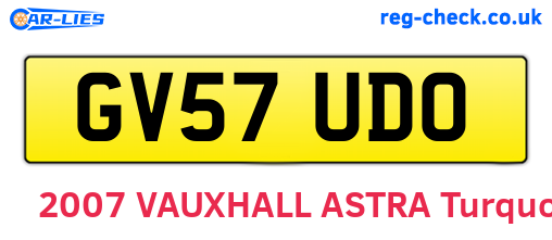 GV57UDO are the vehicle registration plates.