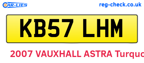 KB57LHM are the vehicle registration plates.